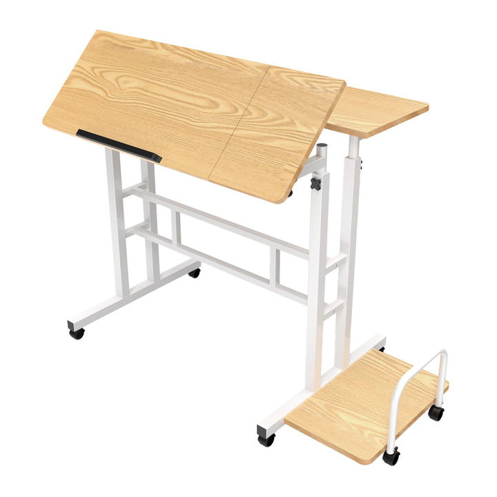 Table mobile pour ordinateur portable Maclean, blanc, plateau 80x60cm, 50kg max, réglage en hauteur 67-115cm , MC-124 W
