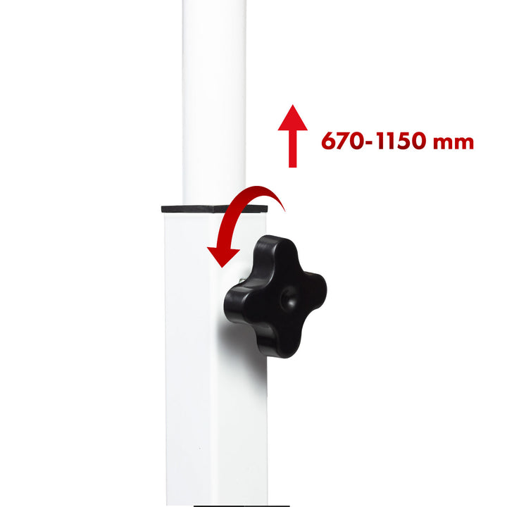Table mobile pour ordinateur portable Maclean, blanc, plateau 80x60cm, 50kg max, réglage en hauteur 67-115cm , MC-124 W