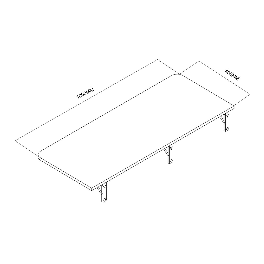 Tablette/plateau pliant Maclean, noir, 100x40 cm, max 50 kg, MC-128 B