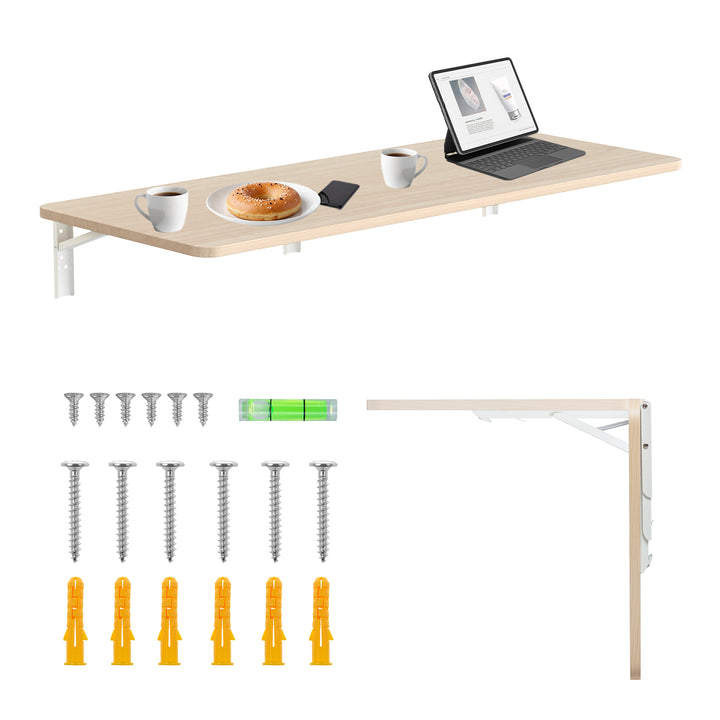 Maclean Tablette / plateau pliant, couleur bois clair, 100x40cm, max. 50 kg, MC-128 WD
