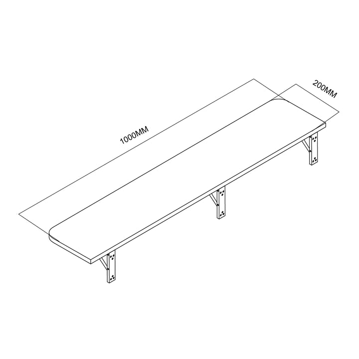 Etagère/tablette pliante Maclean, couleur bois clair, 100x20 cm, max.50 kg, MC-129 WD