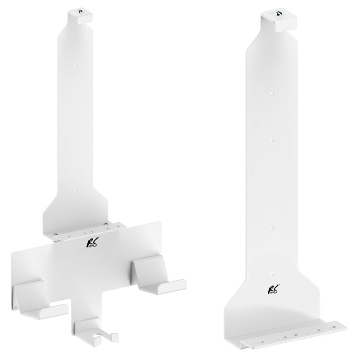 Support mural blanc PS5 avec support de tablette, 10kg max,RS181 + Support mural blanc pour console Playstation 5, 10kg max, NanoRS RS180
