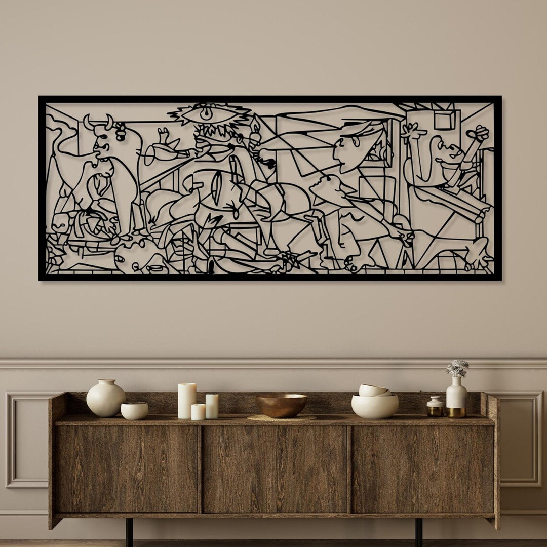 Peinture 3D ajourée Guernica de Pablo Picasso 150x60 cm