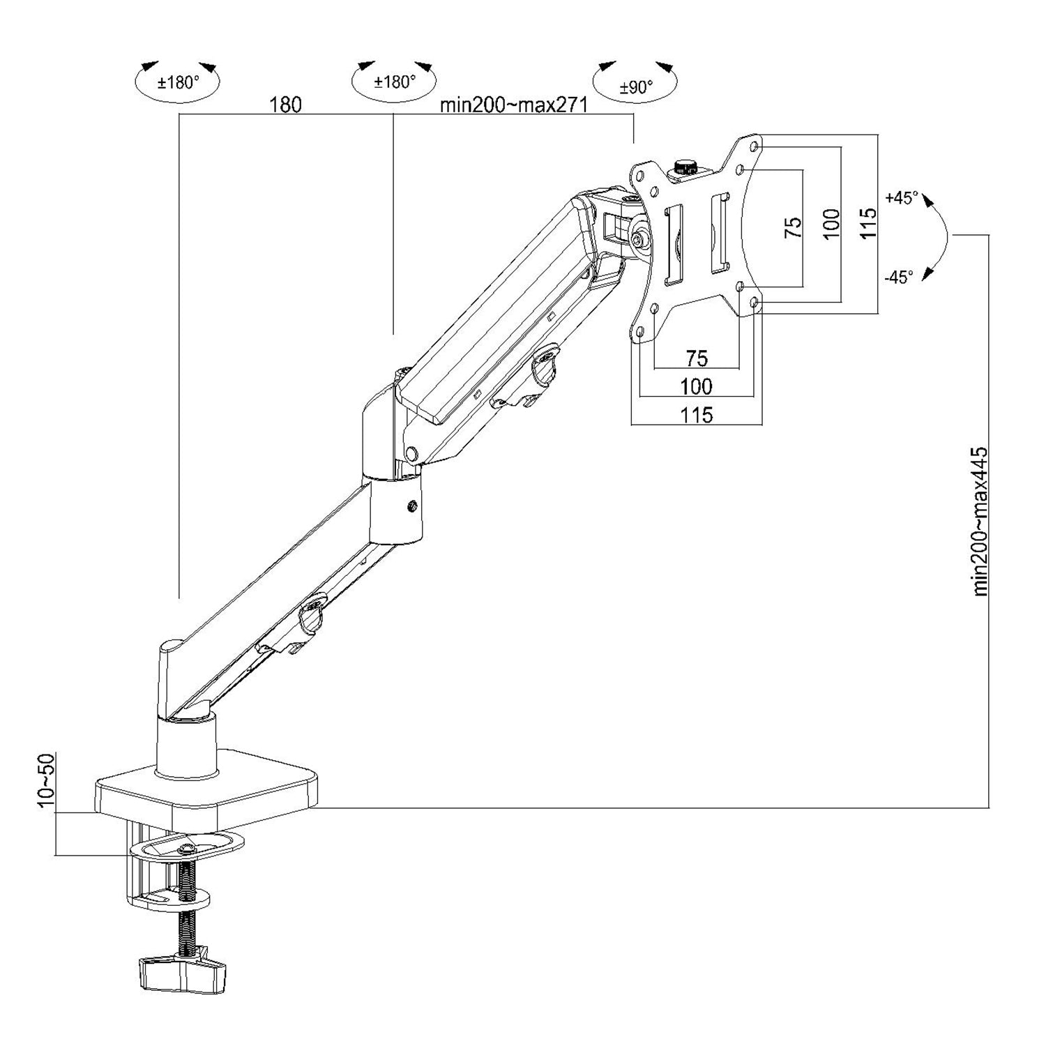 Support Pour Moniteur/ordinateur Portable Maclean MC-933 - Max 20 Kg, 500x260x122 Mm, Bois Aggloméré - 6