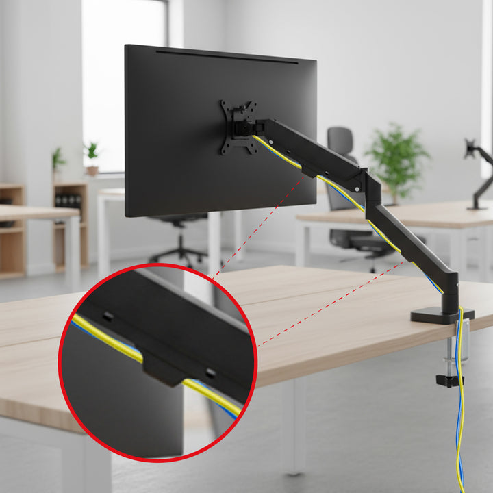 Support de moniteur Maclean, ressort à gaz, 17"-32", 2-10kg, noir, MC-133