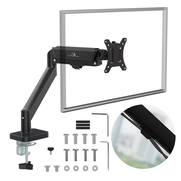 Support de moniteur Maclean, ressort à gaz, 17"-32", 2-10kg, noir, MC-133
