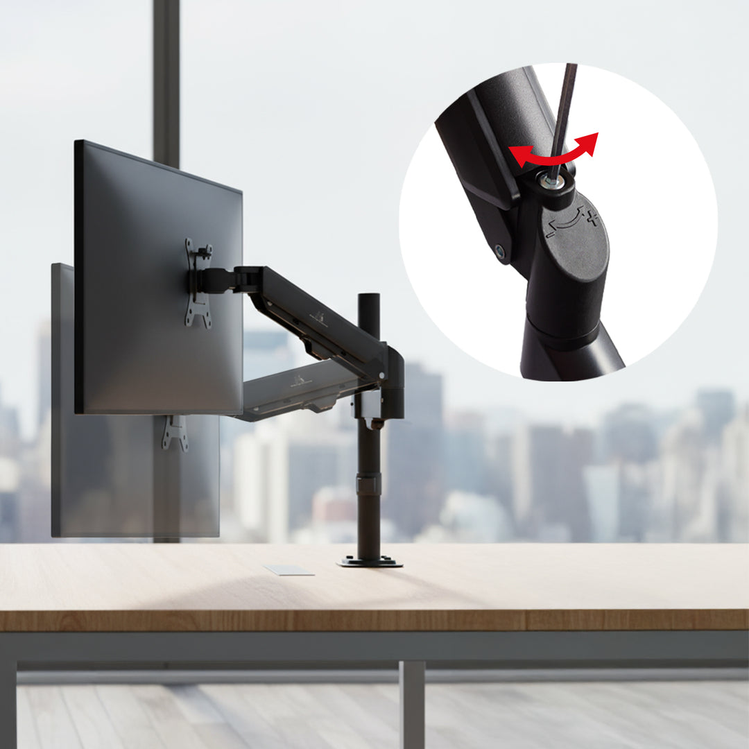 Support de moniteur Maclean, ressort à gaz, 17"-32", 2-10kg, noir, MC-135