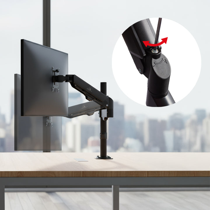 Support de moniteur Maclean, ressort à gaz, 17"-32", 2-10kg, noir, MC-135