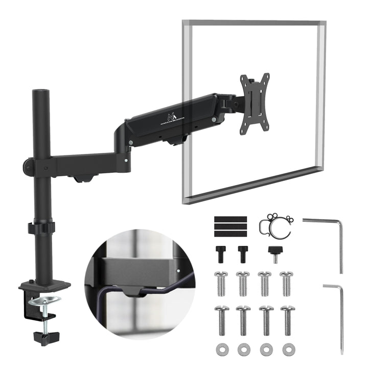 Support de moniteur Maclean, ressort à gaz, 17"-32", 2-10kg, noir, MC-135