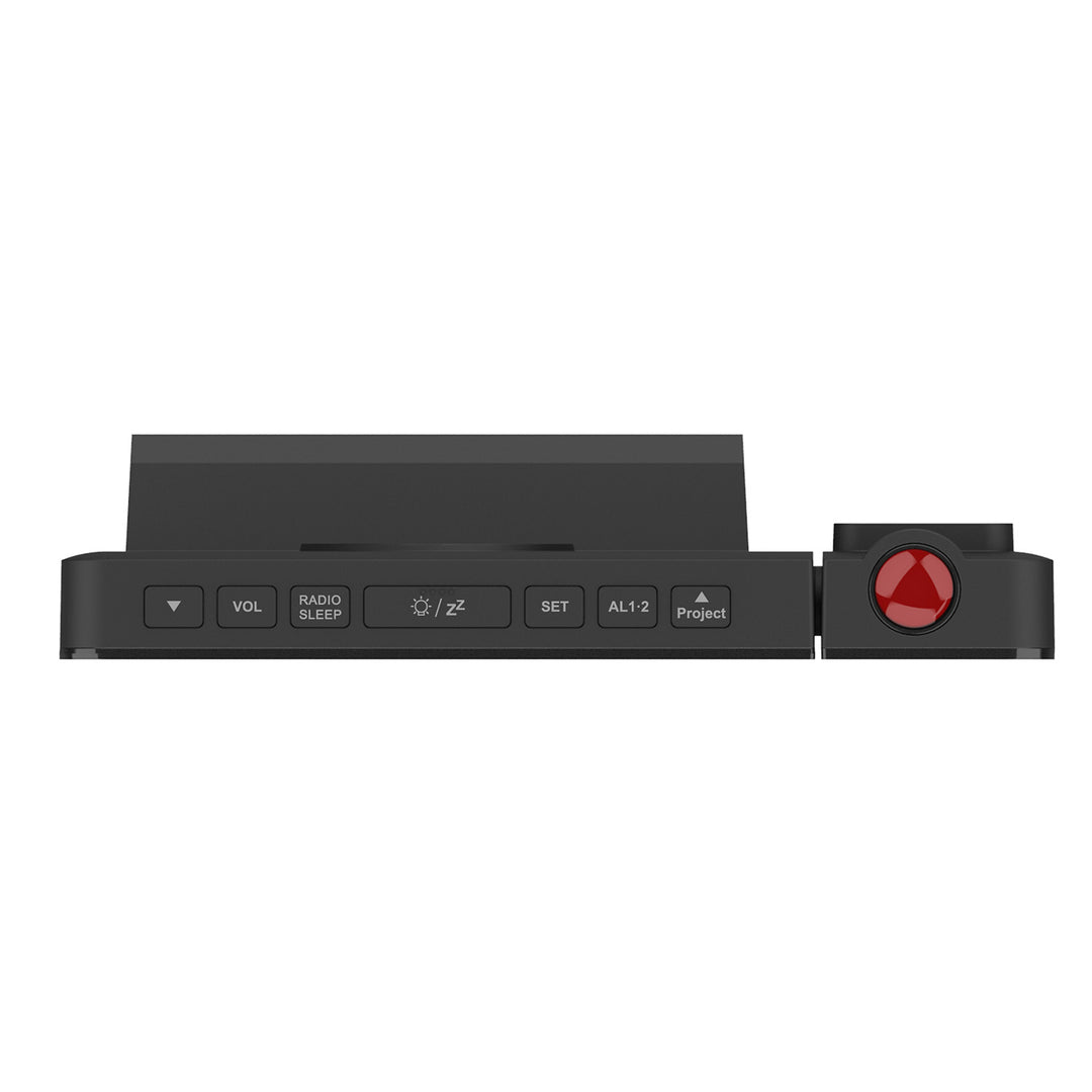 Radio-réveil numérique LED avec projecteur GreenBlue, radio FM, alarme, horloge 12/24, alimentation USB 5V DC + CR2032, GB172