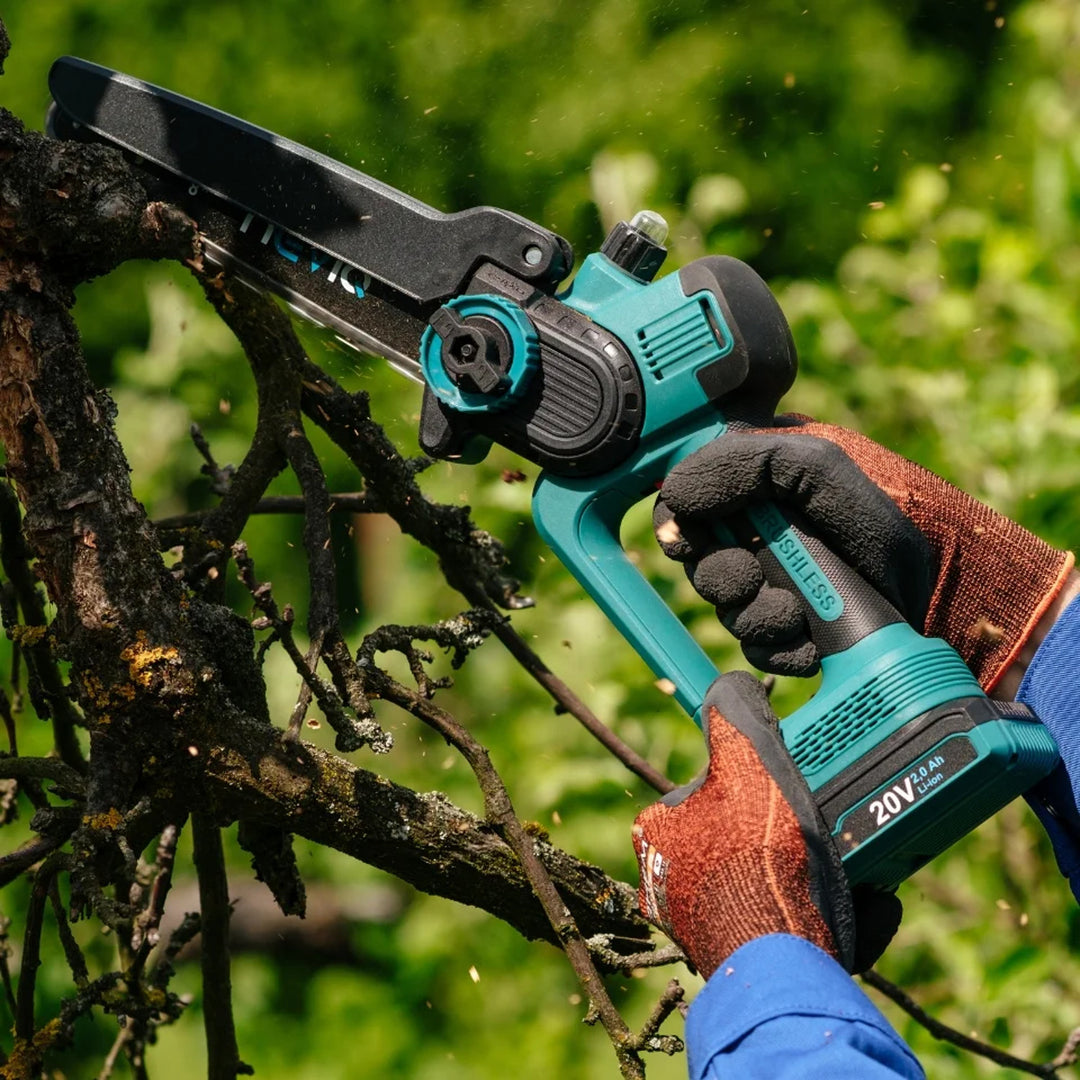 NEVIQ tronçonneuse sans fil, guide 8'', 500W, moteur brushless, LX8303