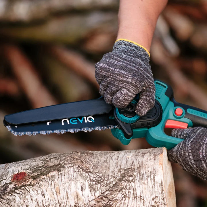NEVIQ tronçonneuse sans fil, guide 8'', 500W, moteur brushless, LX8303