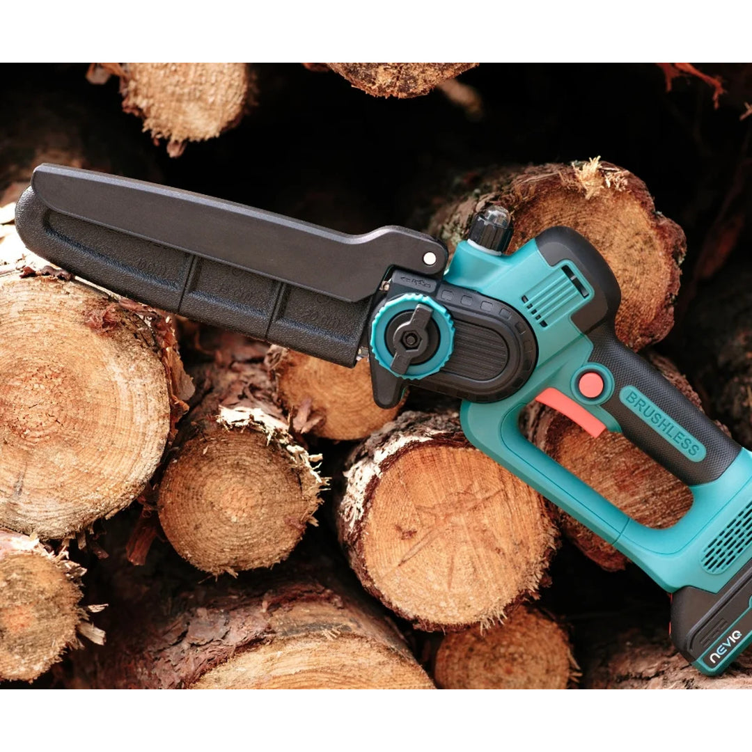 NEVIQ tronçonneuse sans fil, guide 8'', 500W, moteur brushless, LX8303