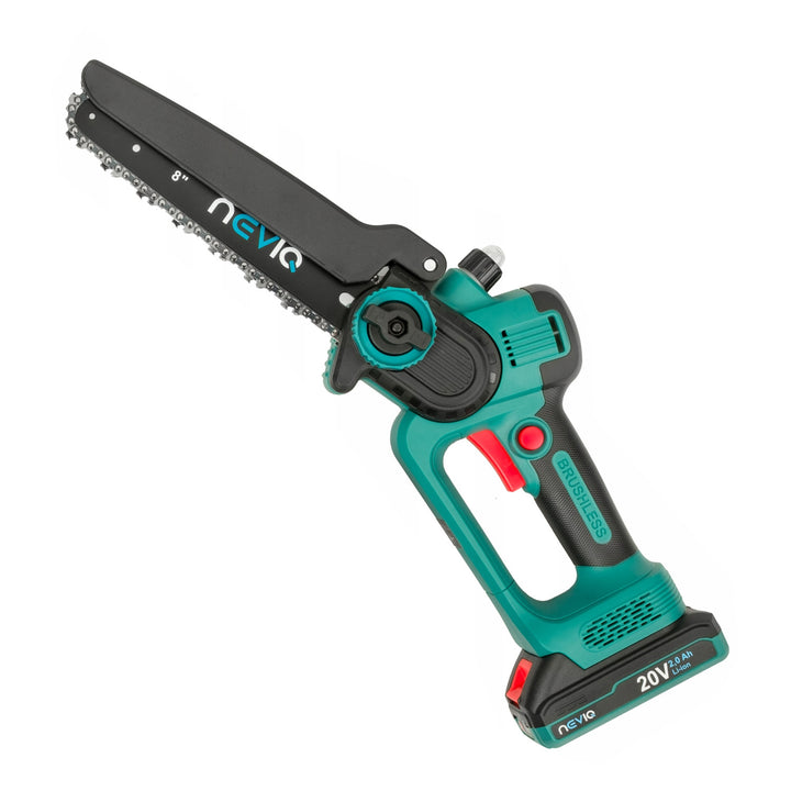 NEVIQ tronçonneuse sans fil, guide 8'', 500W, moteur brushless, LX8303