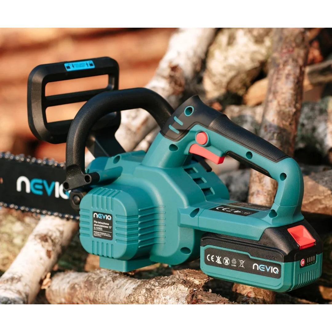 NEVIQ tronçonneuse sans fil, guide-chaîne 12'', 1000W, moteur brushless, L12302