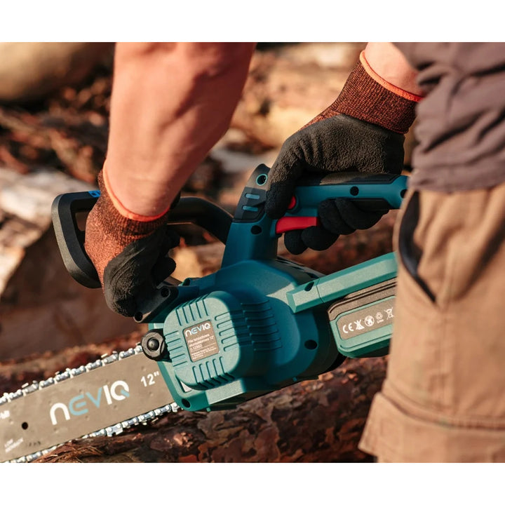 NEVIQ tronçonneuse sans fil, guide-chaîne 12'', 1000W, moteur brushless, L12302