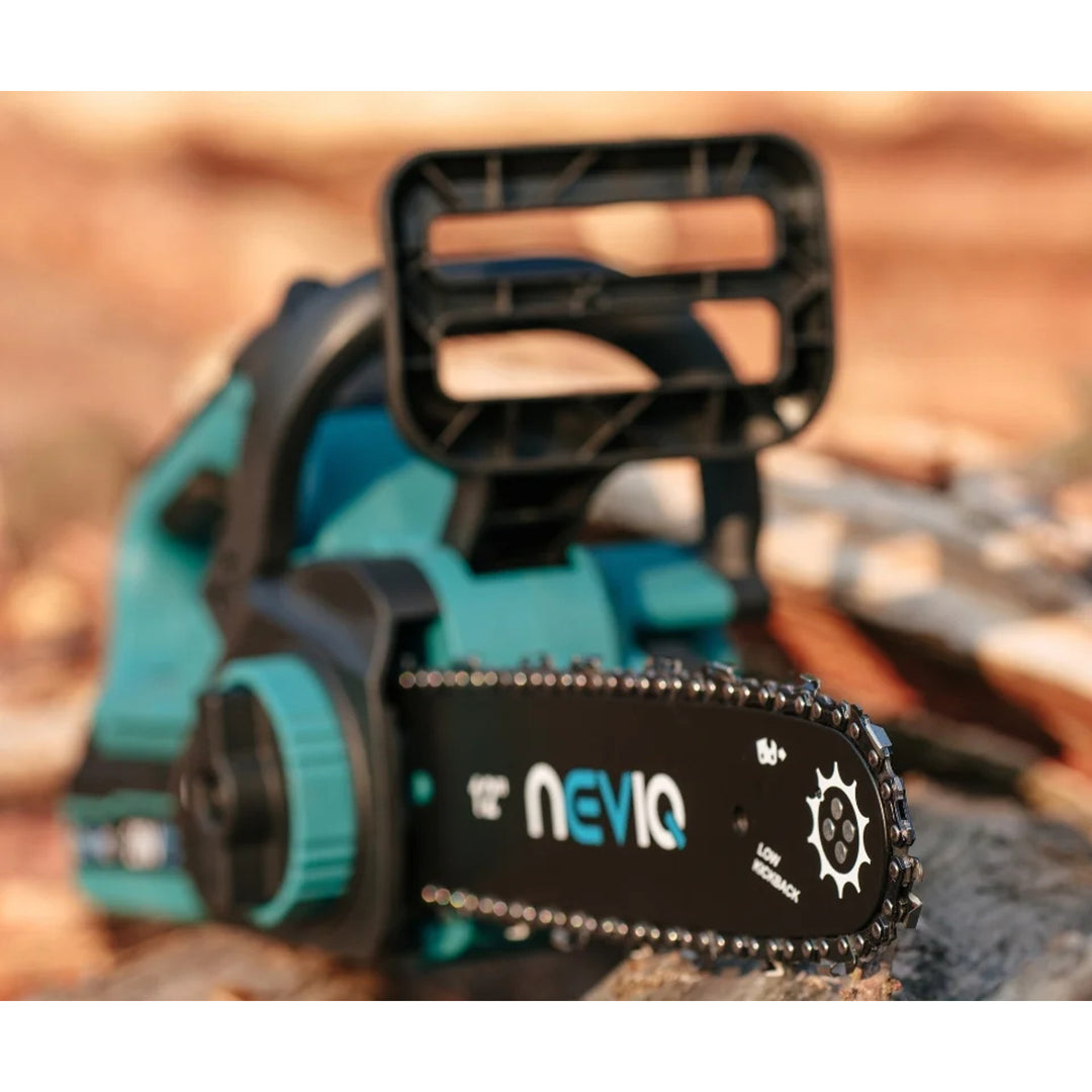 NEVIQ tronçonneuse sans fil, guide-chaîne 12'', 1000W, moteur brushless, L12302