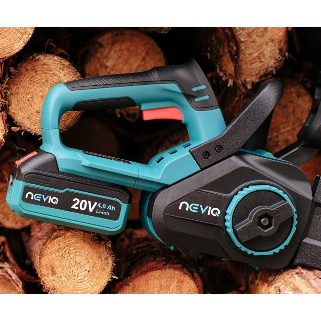NEVIQ tronçonneuse sans fil, guide-chaîne 12'', 1000W, moteur brushless, L12302