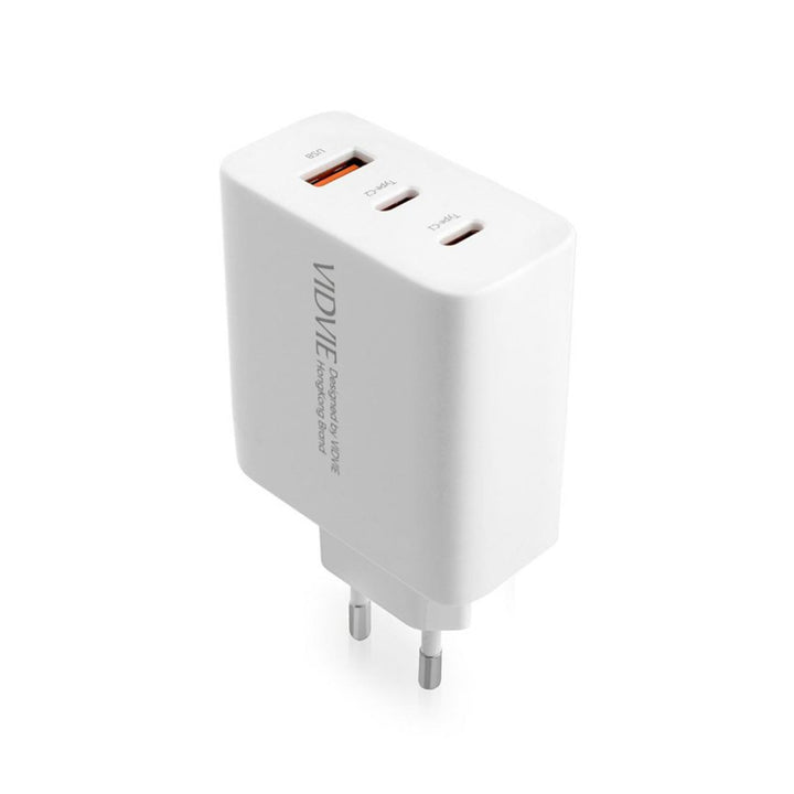 Chargeur secteur VIDVIE, 3A, 65W, 2x USB-C, 1x USB, câble USB-C/USB-C, PLE262
