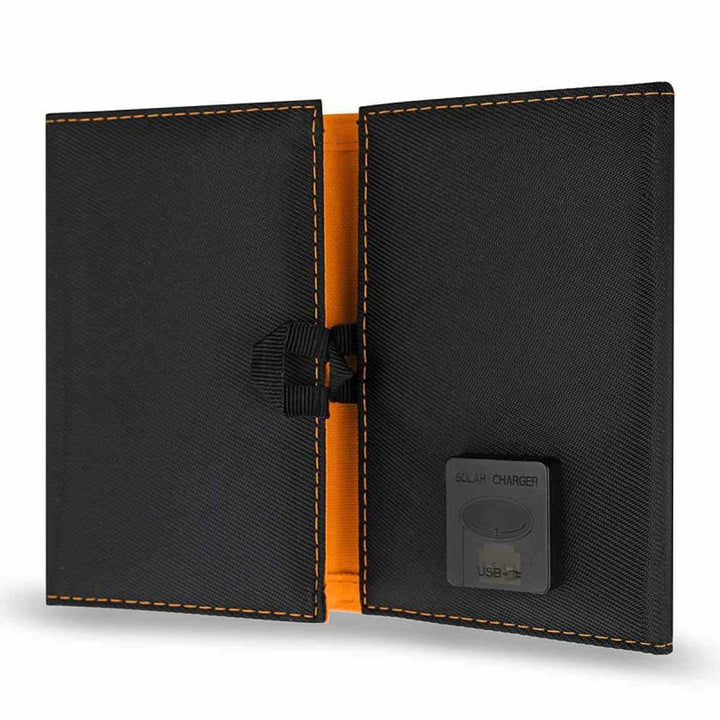 Panneau solaire, chargeur, 6W, 1 port USB, noir et orange, A01