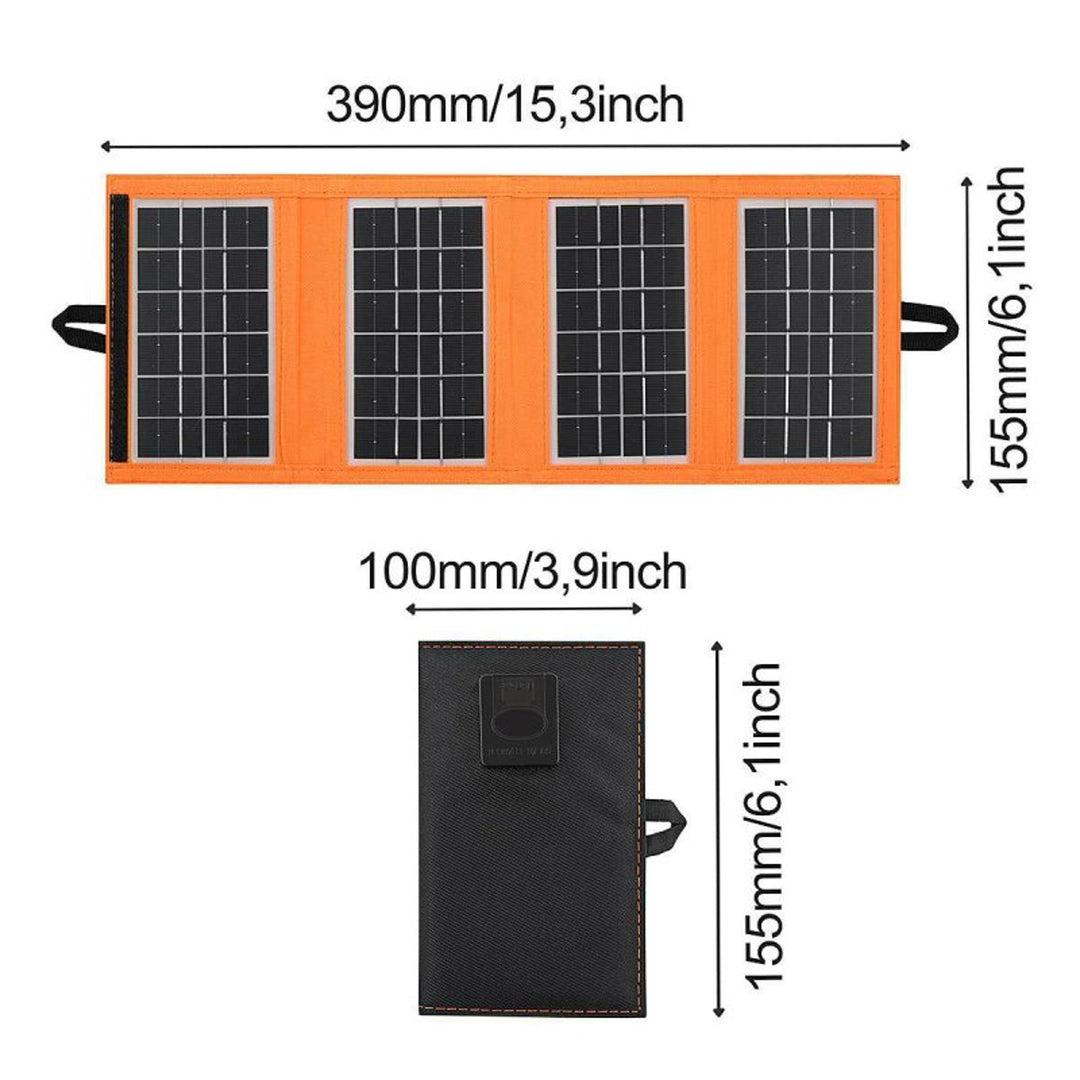Panneau solaire, chargeur, 6W, 1 port USB, noir et orange, A01