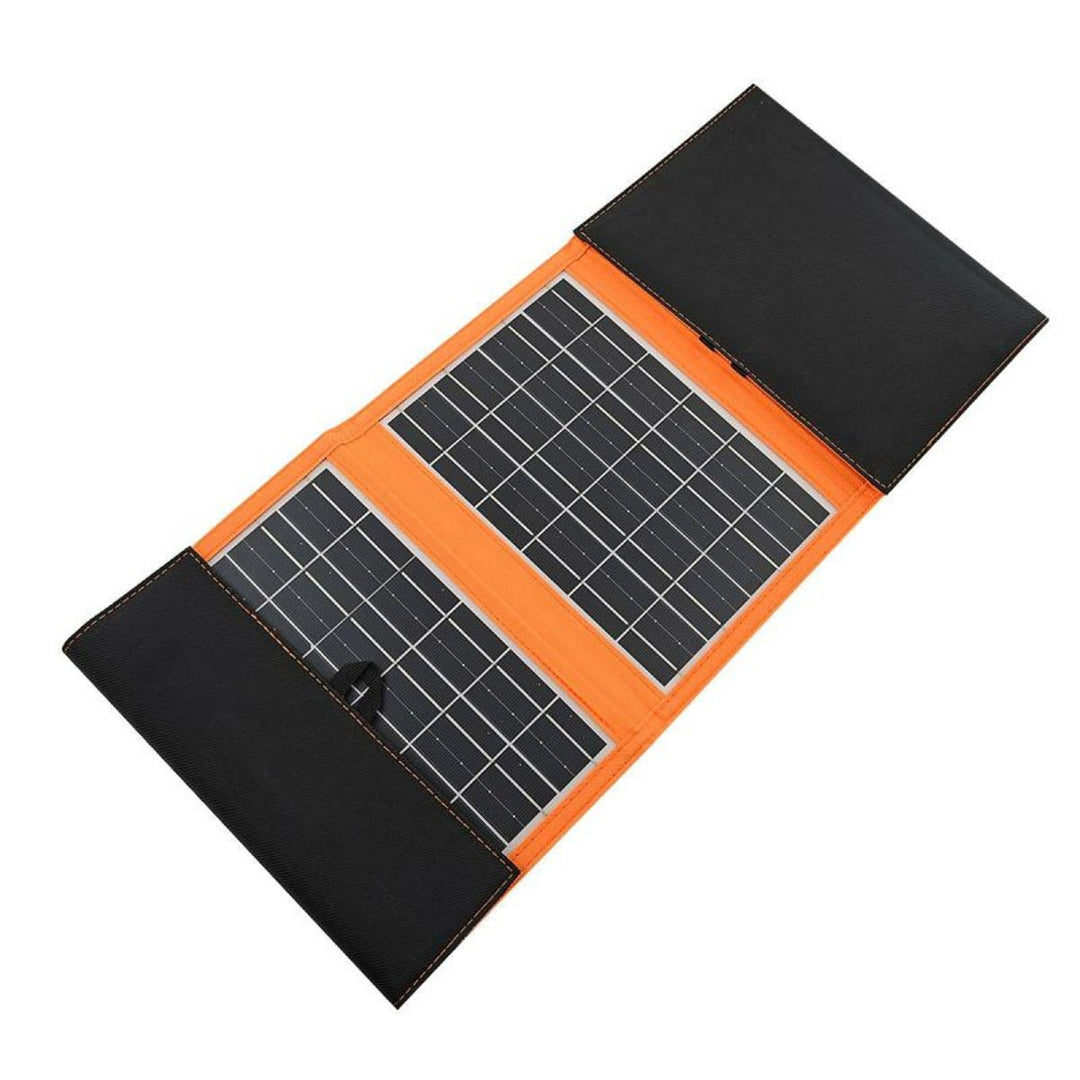 Panneau solaire, chargeur, 20W, 2 ports USB, noir et orange, A05
