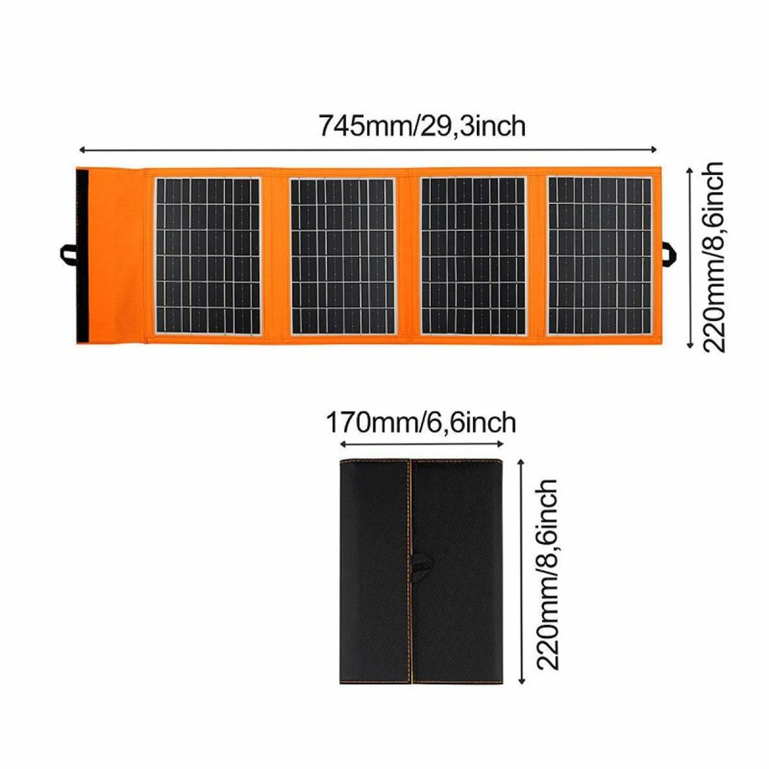 Panneau solaire, chargeur, 20W, 2 ports USB, noir et orange, A05