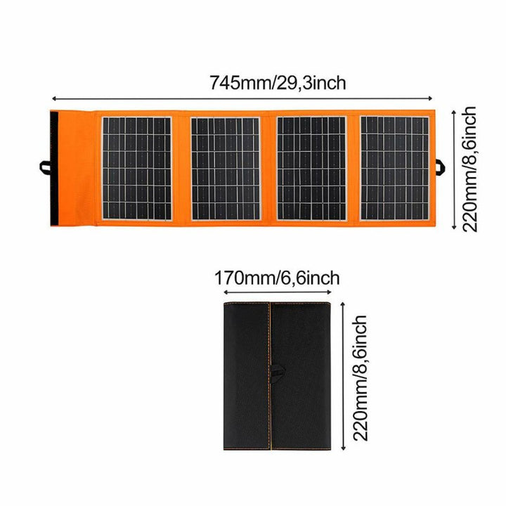 Panneau solaire, chargeur, 20W, 2 ports USB, noir et orange, A05