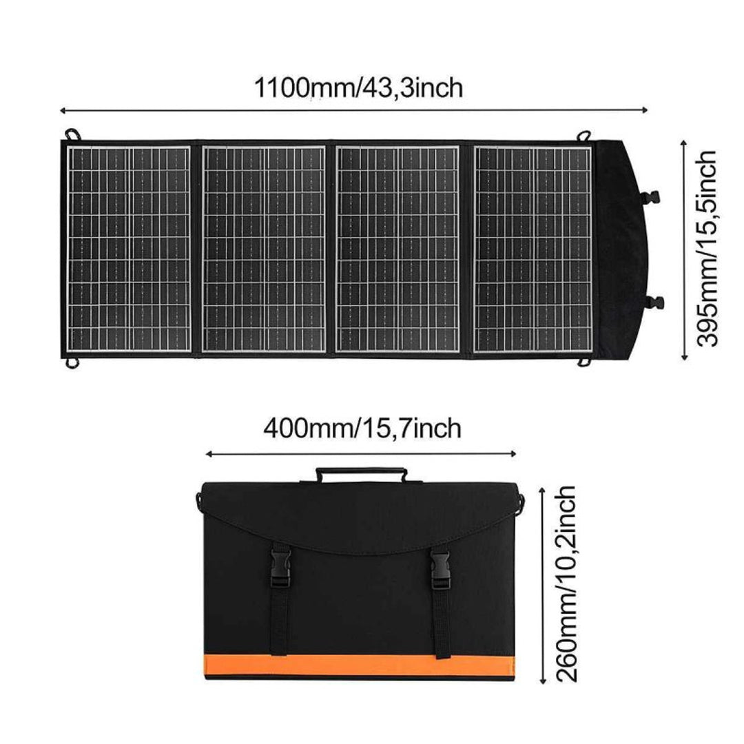 Panneau solaire, chargeur, 60W, 2 ports USB, noir et orange, A06