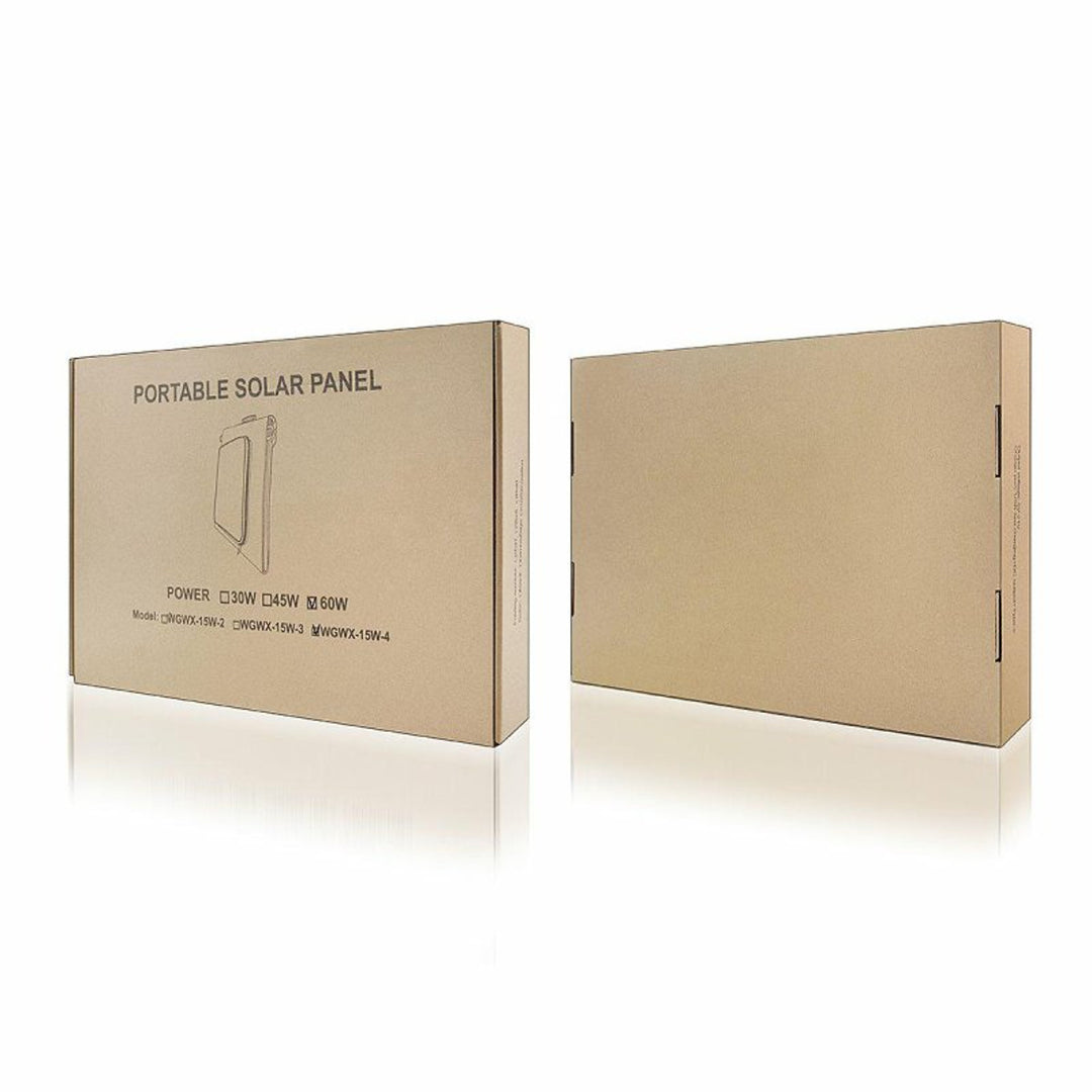 Panneau solaire, chargeur, 60W, 2 ports USB, noir et orange, A06