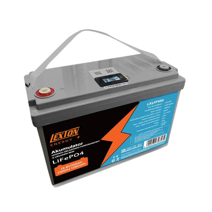 Batterie Lexton au phosphate de fer lithium LiFePo4, avec BMS, 12.8V, 100Ah, LXLFP100