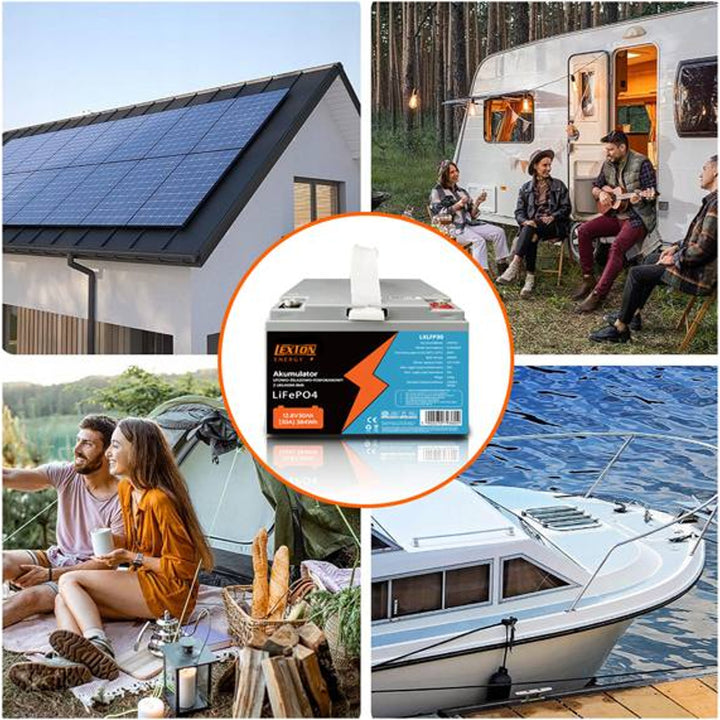 LiFePo4 Batterie lithium-fer-phosphate Lexton, avec BMS, 12.8V, 30Ah, LXLFP30