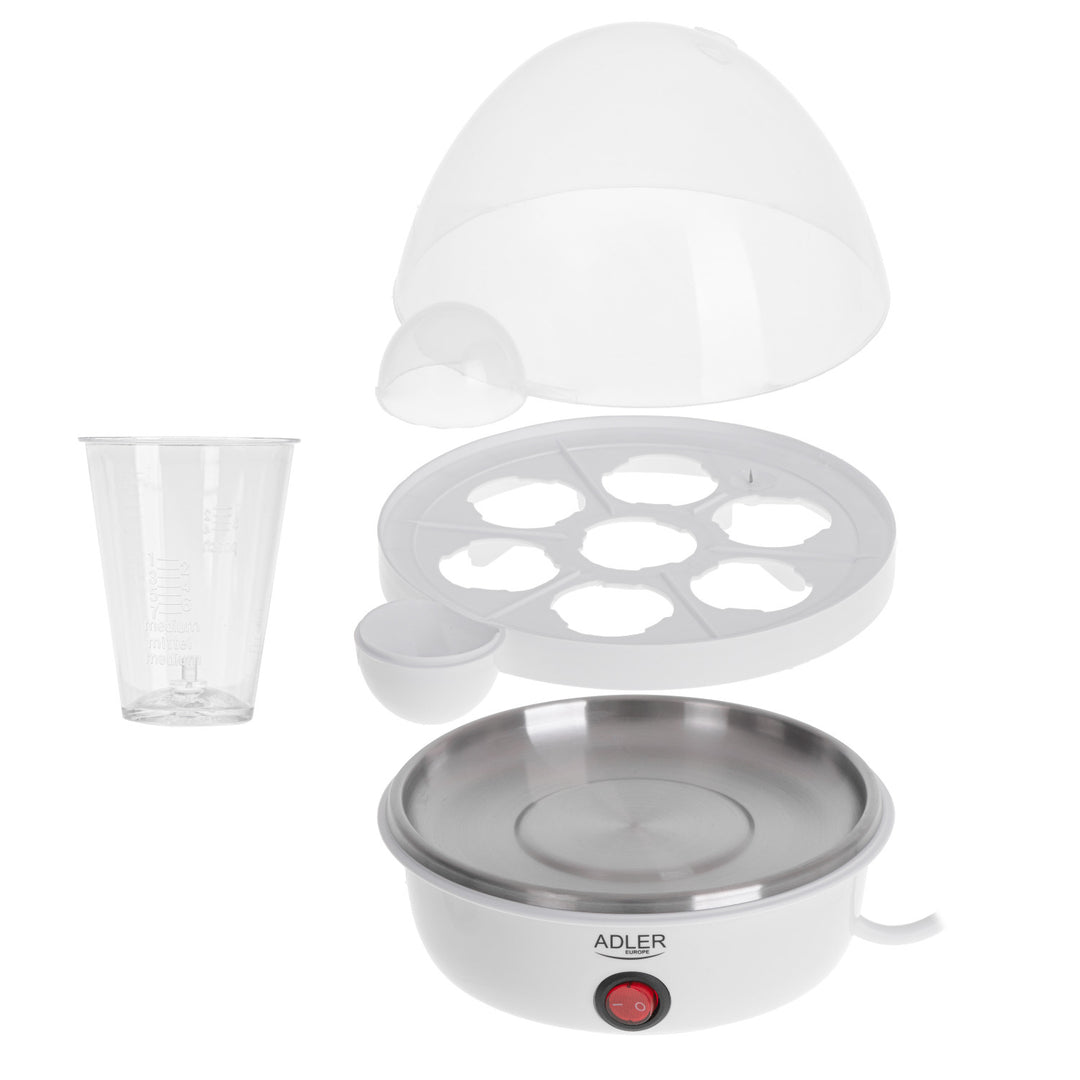 Cuiseur d'œufs automatique Adler, pour 7 œufs, puissance 450W, blanc, AD 4459