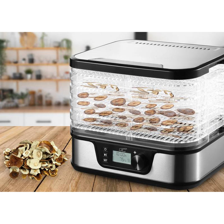 Séchoir pour champignons, légumes, fruits, viandes LTC, puissance réglable, base antidérapante, 5 plateaux, lavable au lave-vaisselle, métal, avec écran, LXSR002