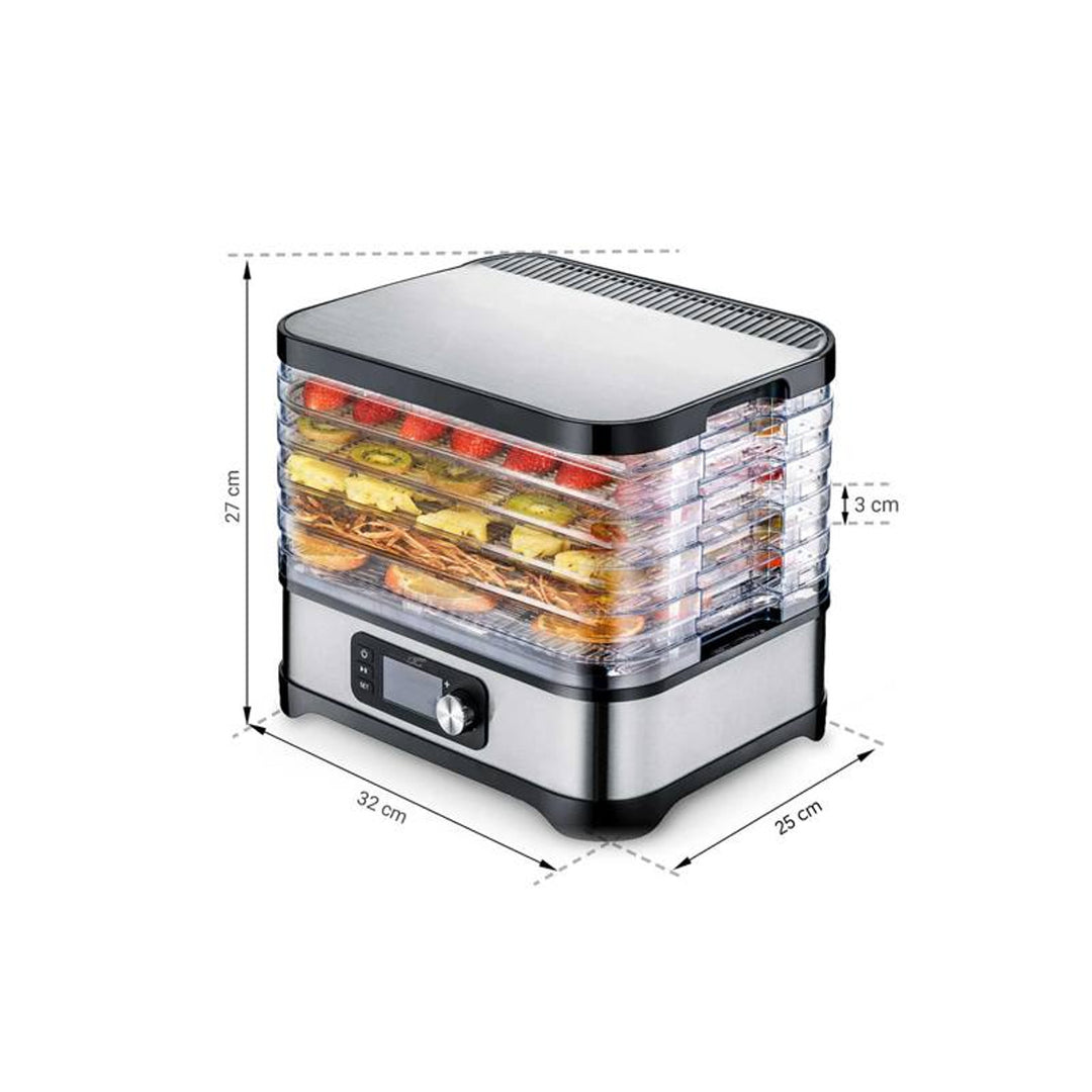 Séchoir pour champignons, légumes, fruits, viandes LTC, puissance réglable, base antidérapante, 5 plateaux, lavable au lave-vaisselle, métal, avec écran, LXSR002