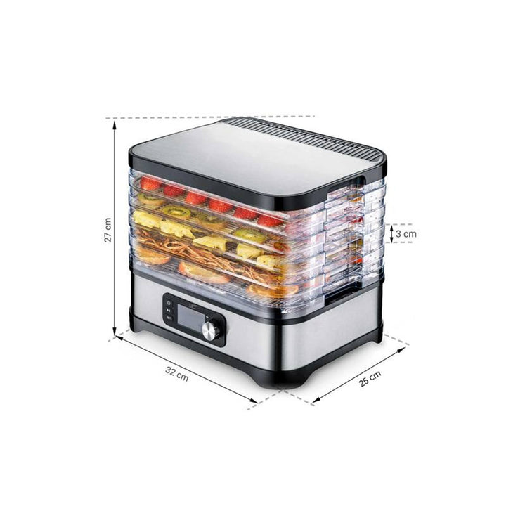 Séchoir pour champignons, légumes, fruits, viandes LTC, puissance réglable, base antidérapante, 5 plateaux, lavable au lave-vaisselle, métal, avec écran, LXSR002