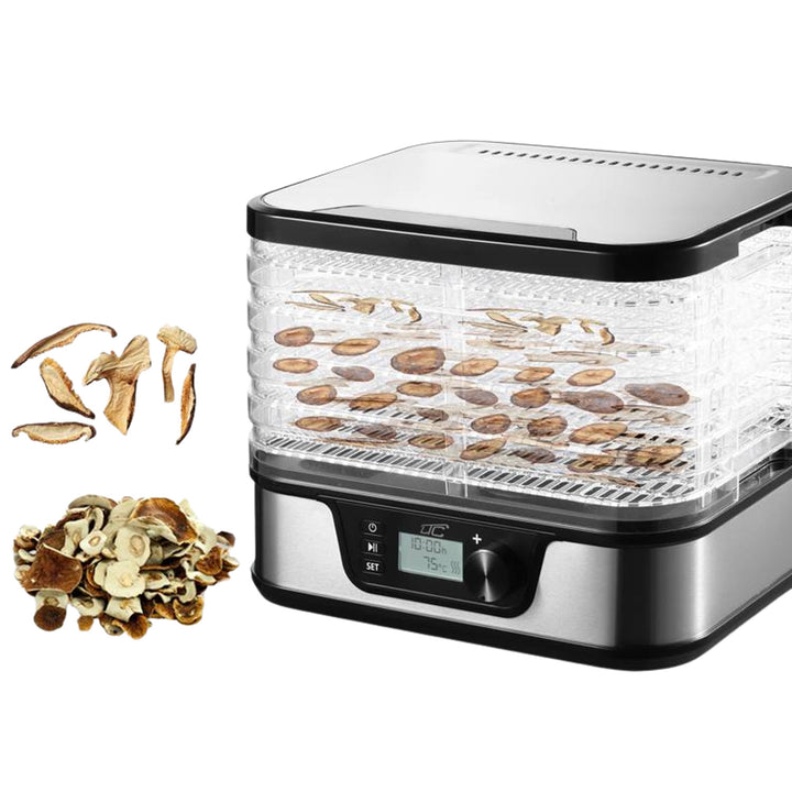 Séchoir pour champignons, légumes, fruits, viandes LTC, puissance réglable, base antidérapante, 5 plateaux, lavable au lave-vaisselle, métal, avec écran, LXSR002