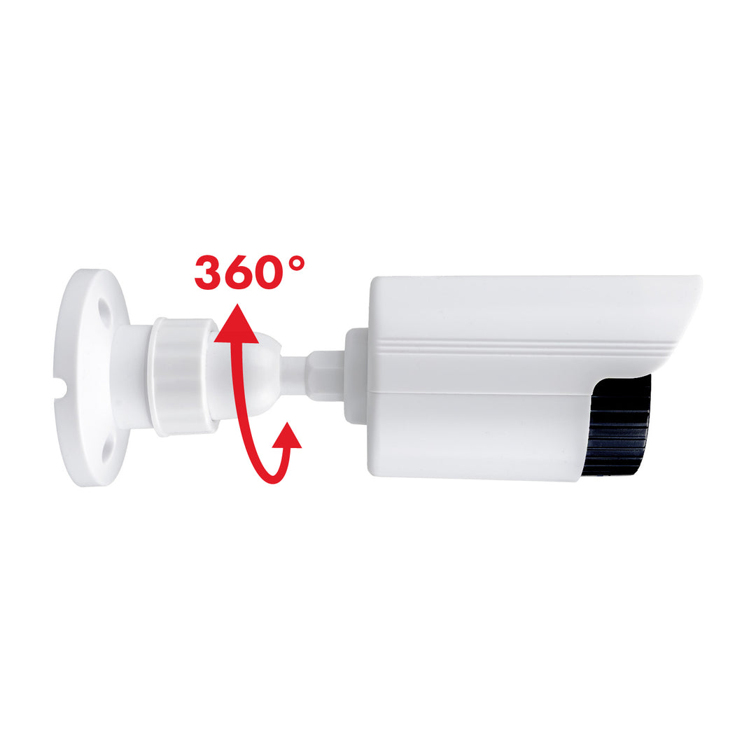 Lot de deux caméras tubulaires factices, diodes IR LED, blanches, alimentation 2xAA (non fournies), ABS, IR1800 WT
