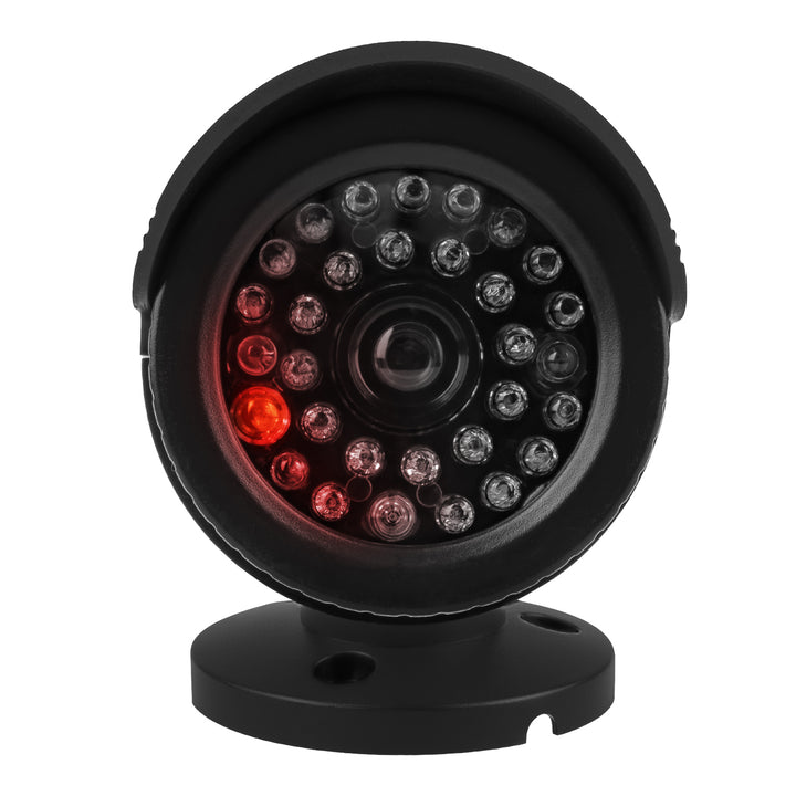 Lot de deux caméras tubulaires factices, diodes IR LED, noires, alimentation 2xAA (non fournies), ABS, IR1800 BT