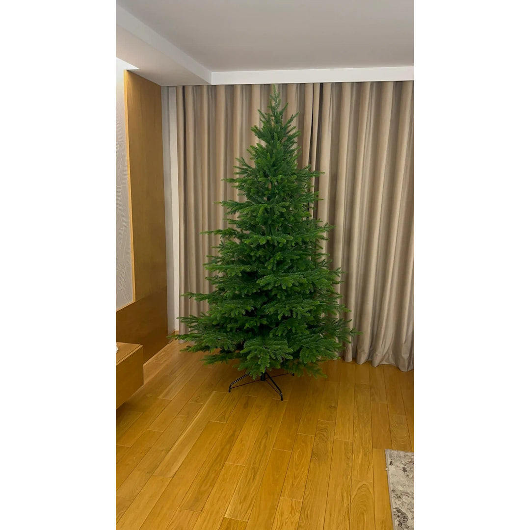 Sapin de Noël artificiel, épicéa naturel du Caucase, PVC + PE, hauteur 220 cm