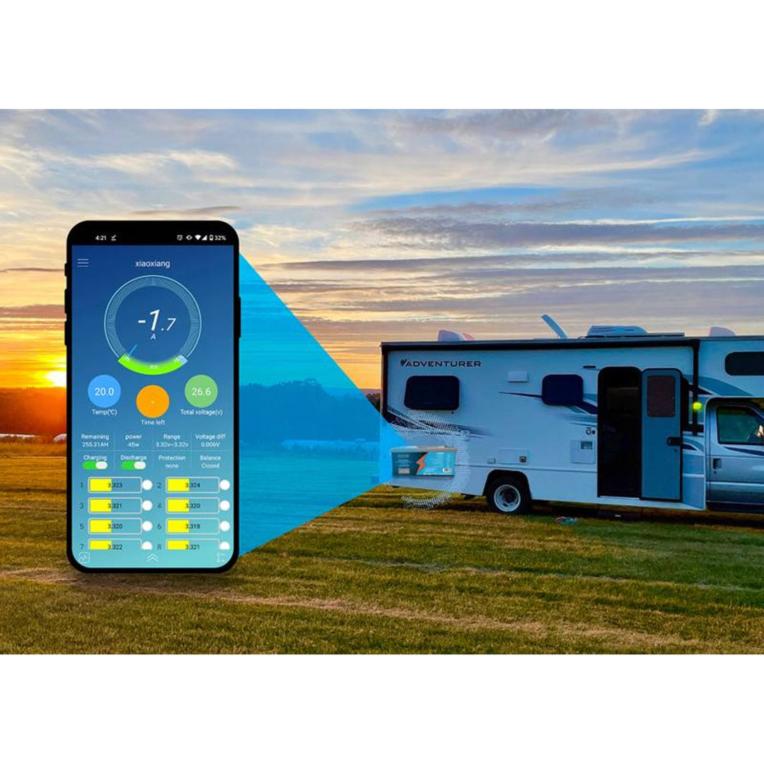 LiFePO4 Batterie lithium phosphate de fer Lexton, avec BMS, 12.8V, 200Ah, LXLFP200 + chargeur de batterie LiFePO4 LTC Energy