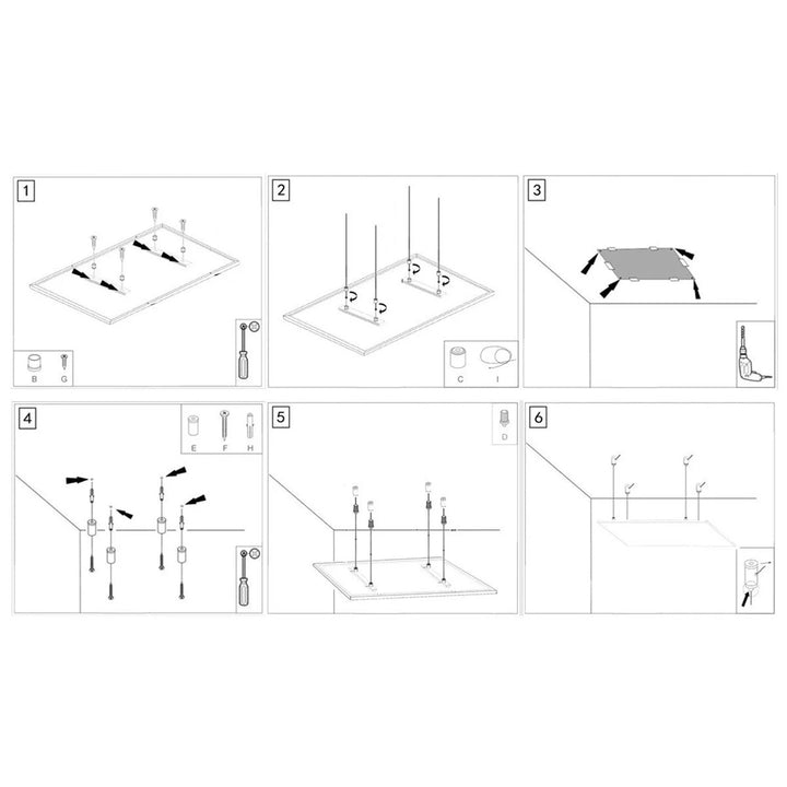 Kit de montage au plafond pour les tubes radiants Cronos, longueur de câble 1m, en acier inoxydable