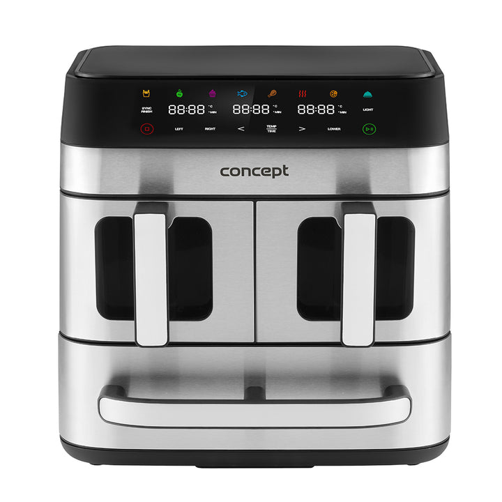 Concept friteuse sans graisse, 3 tiroirs séparés, cuisson synchronisée, 8 programmes préréglés, FR9000