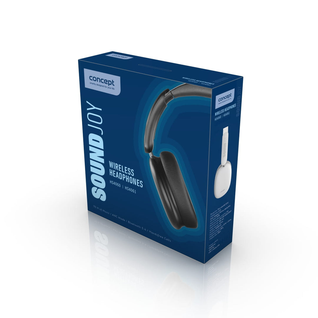Casque intra-auriculaire sans fil Concept SoundJoy, jusqu'à 70 heures d'autonomie, Bluetooth 5.4, charge rapide, annulation active du bruit jusqu'à 33 dB, blanc, HS4061