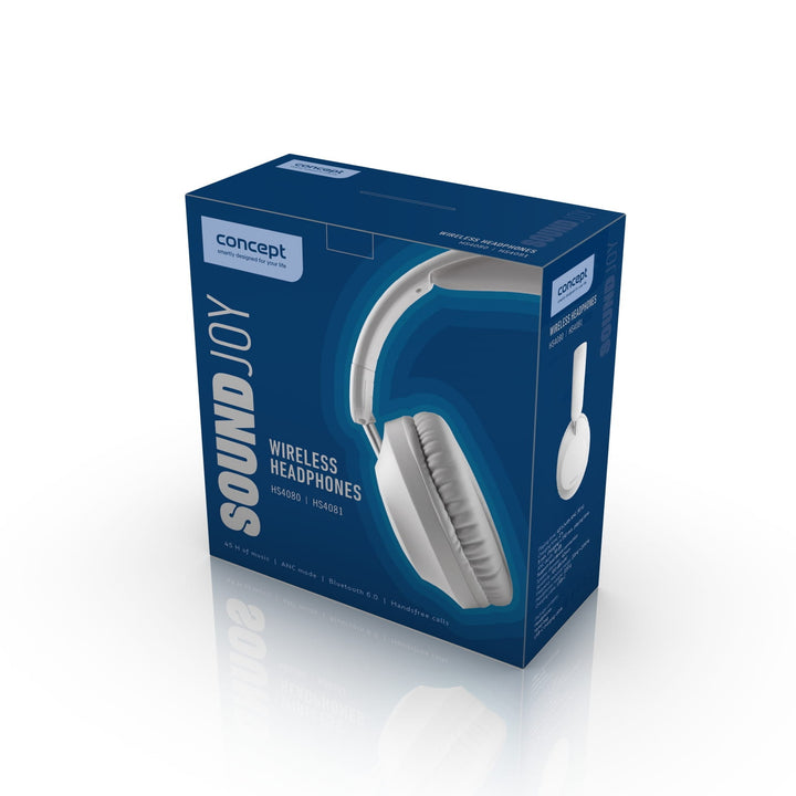 Casque intra-auriculaire sans fil Concept SoundJoy, jusqu'à 45 heures d'autonomie, Bluetooth 6.0, chargement rapide, annulation active du bruit jusqu'à 18 dB, noir, HS4080