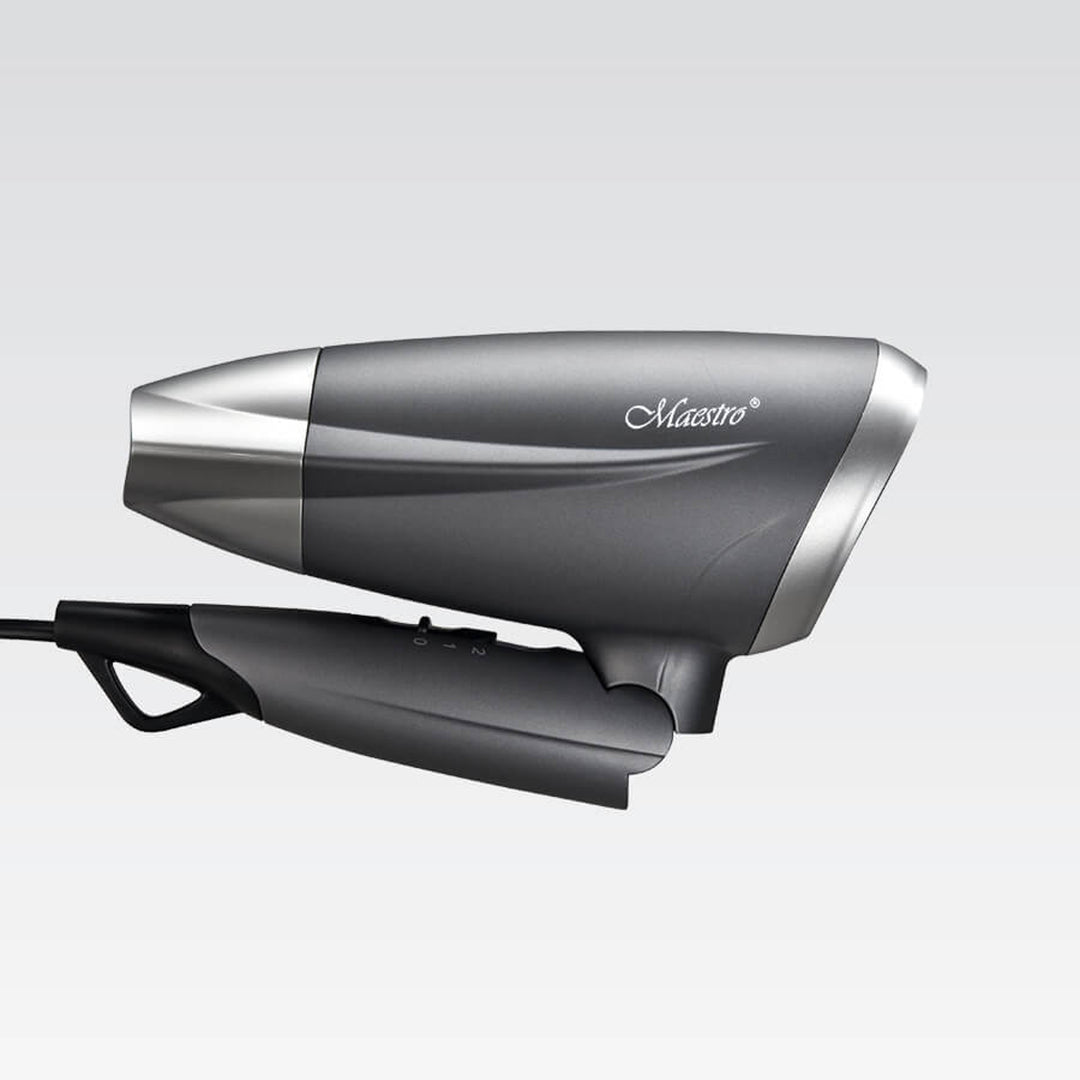 Sèche-cheveux Maestro, puissance 1400W, poignée rabattable, 2 vitesses d'air, concentrateur, MR-207