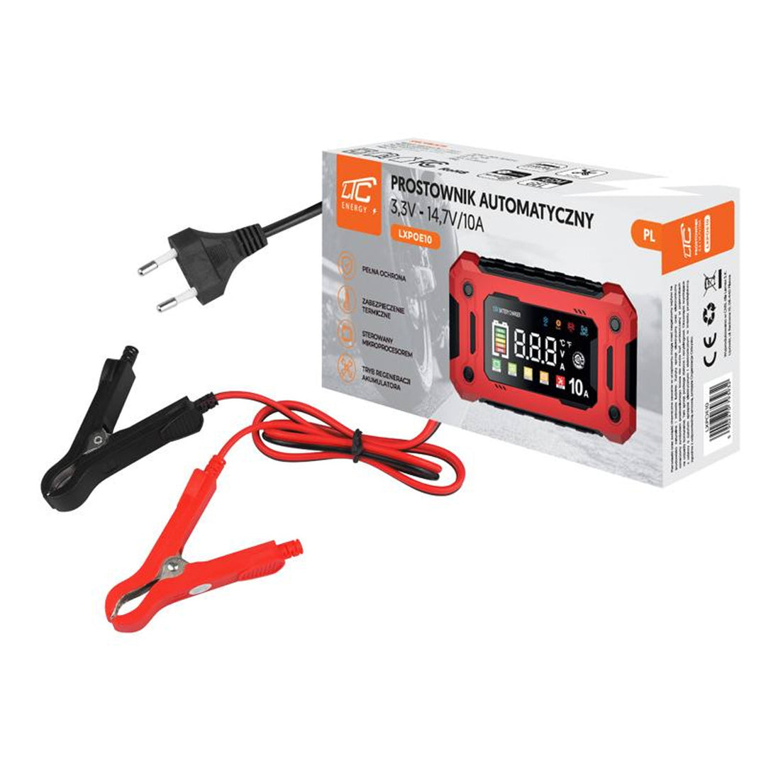 Redresseur de batterie LTC Energy, 3.3-14.7V, 10A, AGM/GEL/LiFePO4, mode automatique, LXPOE10