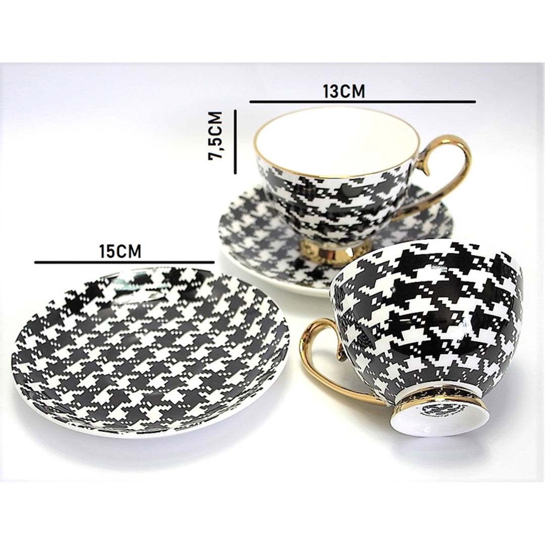 Tasses à espresso 2+2 Pepite Gold Accents Porcelaine, Reine Isabel