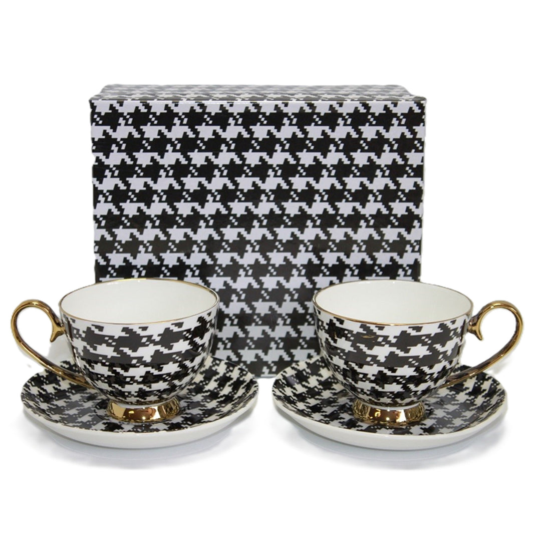 Tasses à espresso 2+2 Pepite Gold Accents Porcelaine, Reine Isabel