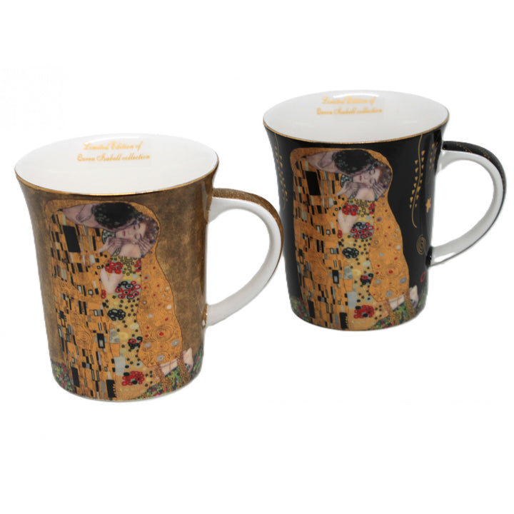 Gustav Klimt Mugs Kiss noir et brun 400ml, Reine Isabel